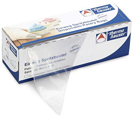 thermohauser Einweg-Spritzbeutel (Kunststoff PE), Maximum Grip, transparent, 100 Stück, 30,0x16,0x0,0075 cm