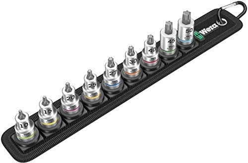 Wera Belt B 3 TORX® HF Zyklop holding function bit socket set, 3/8 drive, 9pc, 05003972001 , Black
