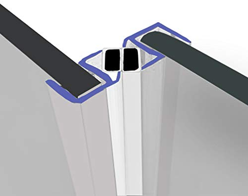 Magnetic Shower Seals | Sold in Pairs | Fits 8-10mm Glass | 90° Magnet for Pivot Opening Doors | 2 Metres Long | MAG020