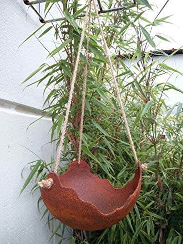 Zen Man 101632 Pot de Fleurs en Acier Inoxydable avec Support en Forme de Fleur Fait à la Main 0,5 cm 20 x 20 x 12 cm