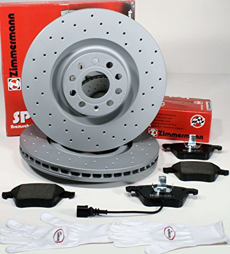 Autoparts-Online Set 60015816 Zimmermann Sport Bremsscheiben gelocht 1ZN Coat Z Bremsen Bremsbeläge für vorne die Vorderachse