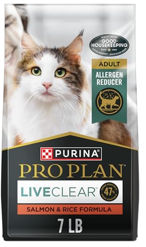Purina Pro Plan Allergen Reducing, High Protein Cat Food, LIVECLEAR Salmon and Rice Formula - 7 lb. Bag