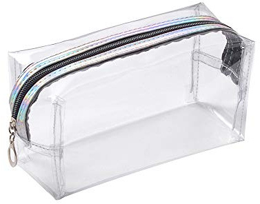 Clear Pencil Case, Large Transparent Pencil Case Zipper Pen Pencil Bag Pouch Travel Cosmetic Makeup Bag School Supplies for Teenage Girls Boys Women (White)