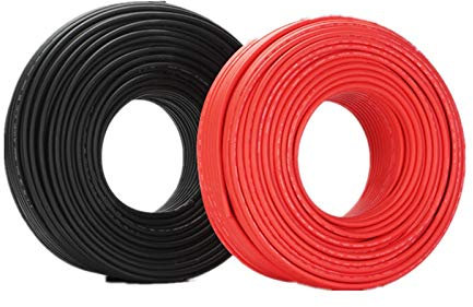JINchao-fil de cuivre 1 paire noir + câble de cuivre rouge câble solaire PV câble solaire isolé électrique 6mm2 4mm2 2,5mm2 10awg 12AWG 14AWG 14AWG Accessoires d'équipement