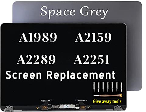 GBOLE Repuesto para MacBook Pro A1989 A2159 A2289 LCD Display Assembly EMC 3214 3358 3301 3456 3348 (gris espacial)
