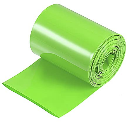 sourcing map PVC Schrumpfschlauch Rohr Ersatz 6m 75 mm Flache Akkupack Hell Grün