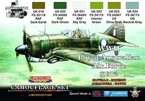 Lifecolor Acrylfarben Set XS02 WII Royal Australian Air Force Set2