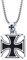 BlackAmazement - Collana con ciondolo in acciaio inox con croce di ferro celtica, colore argento per donna e uomo, Acciaio inossidabile
