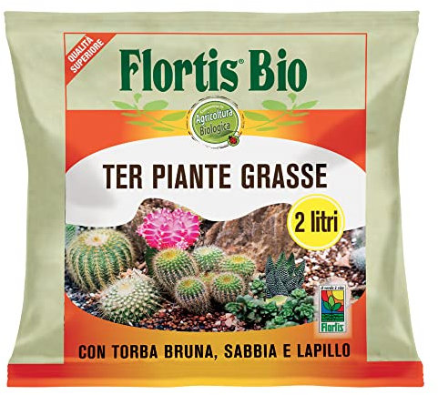 FLORTIS Sustrato para plantas grasas, 2 l, para el interior y exterior