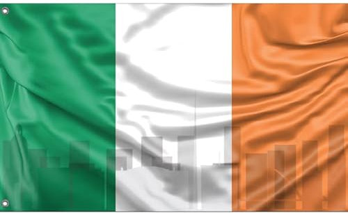 Dublin Skyline-Flagge, Irland, einzigartiger Designdruck, hergestellt in der EU (90 x 150 cm)