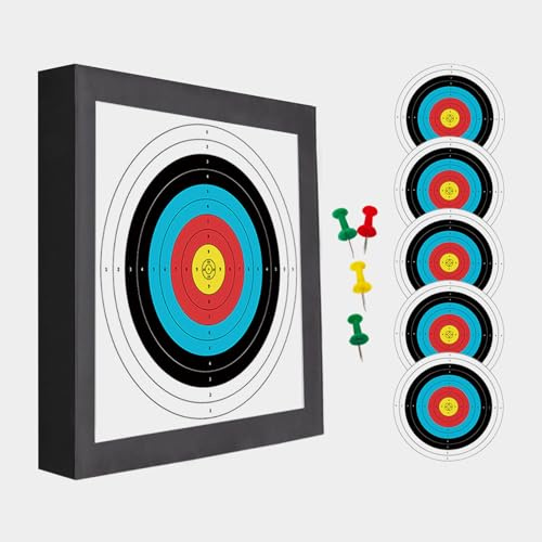 - QI HUO JU - Archery Foam Target High-Density Bow and Arrows EVA Targets for Backyard Practice Shooting Targeting, Include 5 Target Papers, 4 Pins (EVA Target)
