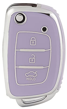 OFFCURVE Autoschlüssel Hülle Schlüsselhülle, Schlüsselcover TPU Autoschlüssel Schutzhülle 3 Tasten für Hyundai i10 i20 i30 Coupe iX20 ix25 iX35 ix45 Kona Santa Fe Accent Elantra