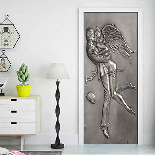 Türaufkleber Türtapete Türbilder Türposter Selbstklebend 3D Geprägter Paarengel 80 X 200 Cm Pvc Wasserdicht Abnehmbare Wandbilder Für Schlafzimmer Haus Bad Studio Büro Dekoration - Foto Der Kinderzim