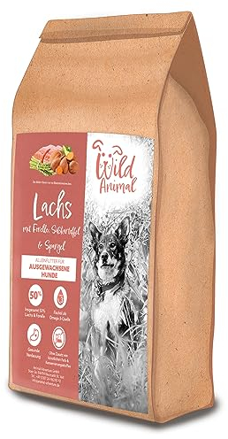 Wild Animal - Premium Hundefutter - Lachs mit Forelle, Süßkartoffel & Spargel, Trockenfutter, getreidefrei, 1er Pack (1 x 12kg)