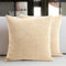 Encasa XO Chenille Kissenbezüge Set von 2 | Natural - (18x18) (45x45 cm) | Dekorative Akzent Quadratische Wurfkissenbezüge Für Couch, Heimdekoration, Sofa