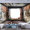 Individuelles Format 3D Kreatives Verfallenes Loch In Der Wand Fototapete, Wasserfall, Naturlandschaft, Hintergrund, Wandbild, Auffällige Stabile Dekoration Für Sofa, Hi 200 (Breite) x 150 (Höhe) cm
