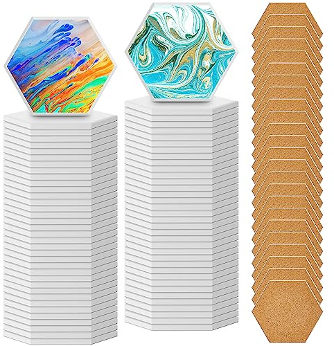 Suttmin Lot de 144 carreaux de céramique pour travaux manuels, dessous de verre en céramique pour travaux manuels, carreaux de céramique blanc non émaillé avec coussinets en liège pour dessous de