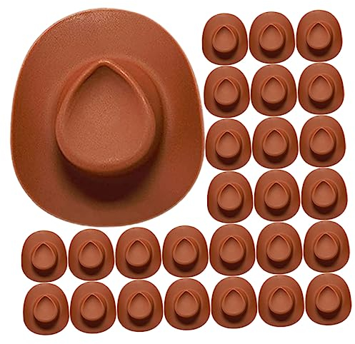 Toyvian Mini-hüte-set – 30-teiliger Cowgirlhut Für Kinder Flauschige Und Glitzernde Hüte Für Partys Puppendekorationen