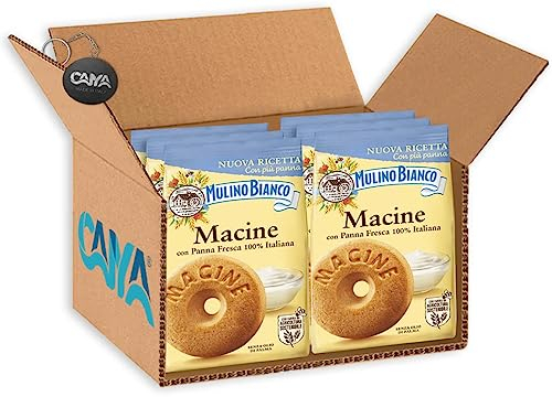 6x Mulino Bianco Macine Biscotti con Panna Fresca Italiana Maxi Busta 800g - Nuova Ricetta con Più Panna [CAIYA® BOX da 6 Confezioni]