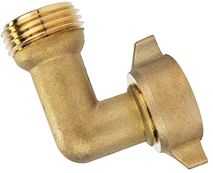 FUBESK 90 Degree Hose Elbow, Brass Fitting,for RV Water Hookups and Washing Machine, Residential Outdoor Faucets,for Garden Hose,Quick Swivel Connect-1pack