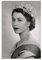 ELedvb Queen Elizabeth II Schwarz-Weiß-Kunst-Leinwand-Poster, dekoratives Gemälde, Leinwand-Wandposter und Kunstdruck, modernes Familienschlafzimmer-Dekor-Poster, 20 x 30 cm