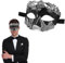 EKKONG Maschere Veneziane Uomo, Maschera da Ballo Maschera di Carnevale Maschere per Adulti per Halloween Masquerade Carnival Abbigliamento Dress Up Accessori (Nero-Argento)