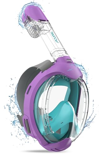 ACURE Schnorchelmaske für Kinder - CO2-sichere Tauchmaske für Schwimmanfänger im Alter von 3-8 Jahren | Anti-Beschlag & Trockenoberteil Schnorchel Vollmaske