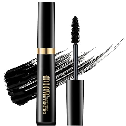 Mascara Volume et Longueur 8ml, Mascara Effet Faux Cils 4D, Mascara Waterproof Noir, Mascara Fibre de Soie 4D, 4D Imperméable Lash Mascaras for Longer, Thicker, Tient Toute La Journée-#01