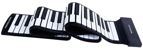Harilla Aufrollbares Klavier mit 88 Tasten, digitales Musikspielzeug, pädagogisches Reise-Klavier, Roll-Out-, Klavier für Aufnahmen, Anfänger
