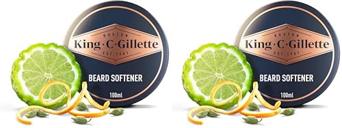 King C. Gillette Bartpflege Bartbalsam Männer (100 ml) mit Sheabutter, Arganöl, und Kakaobutter für ideale Bartpflege, Beard Balm, Geschenk für Männer (Packung mit 2)
