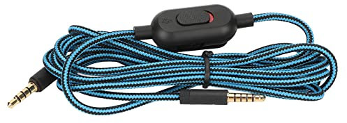 Gaming Headset Cable with Volume Control and Mute Switch, Woven Earphone Cord for Logitech G Pro G Pro X G433 G233 (Blue)