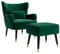 Vesgantti Ohrensessel Set Grün (Hocker und Sessel Werden separat versandt) Relaxsessel Set Relaxsessel mit Hocker