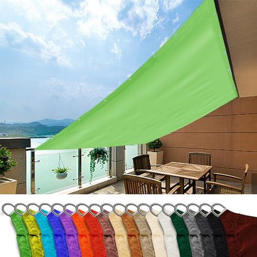 Toldo de Vela Rectangular 0.6x9m, Lona Camping Sombra Toldos Protección UV Resistente A Intemperie Multifunción para Balcon Camping Cubierta, Pasto Verde