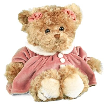 Bukowski Teddybär Geraldine 25 cm braun/rosa mit Kleid Plüschteddybär