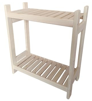 Stolarstwo Wochnik S.C. Holzregal Standregal Modulares Regal Stapelbar Kellerregal Haushaltsregal Kiefer Breite 43 cm Lange 50 cm Höhe 45 Oder 60 cm 2 Oder 3 Einlegeböden (45x50x43 cm 2 Einlegeböden)