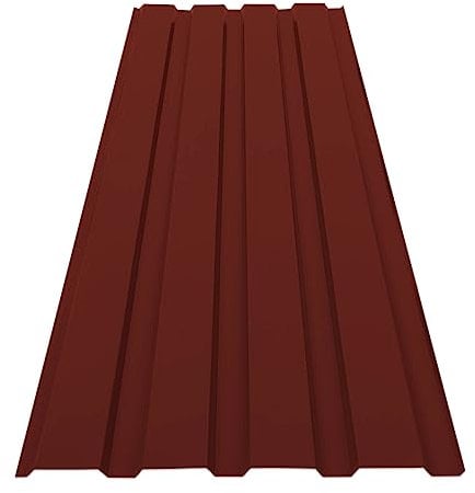 Tôle de bardage,Toiture ondulée en métal,Couverture métallique pour abri de jardin,Anti-rouille,Résistante aux intempéries UV,Kit de montage inclus,15 pièces-7,7 m²,115x45 cm,0,25 mm,Rouge bordeaux