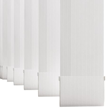 MADE TO MEASURE VERTICAL BLIND REPLACEMENT SLATS LOUVRES by Homesmart Blinds - 89mm 3.5 - FULL RANGE (DIM OUT) (Stripe White)