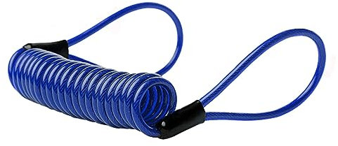 Gatuida Motorcycle Disc Lock Sicherheitskabel Leichtes Blaues Spiralkabel Mit Schlaufen Schutz Vor Fahrfehlern Kompatibel Für Motorräder Roller Fahrräder
