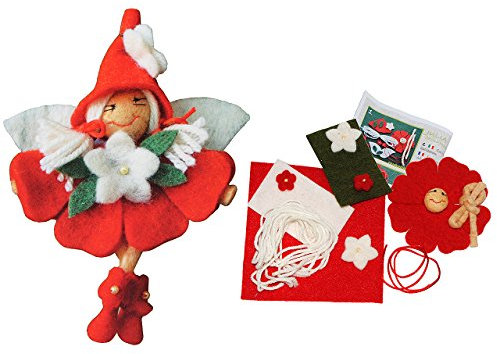 alles-meine.de GmbH Bastelset: Blumen Puppe - Wichtel Julia - Filzpuppe zum Nähen per Hand - aus Filz/mit fertig gefilzten Teilen - Handarbeiten erstes Nähen Handarbeit zum..