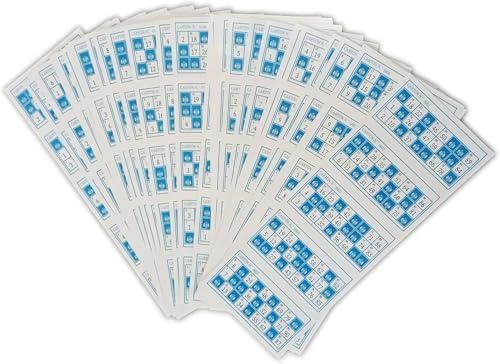 Pandiui23 620 gestanzte Bingo-Karten für traditionelles Bingo mit 90 Kugeln (blau)