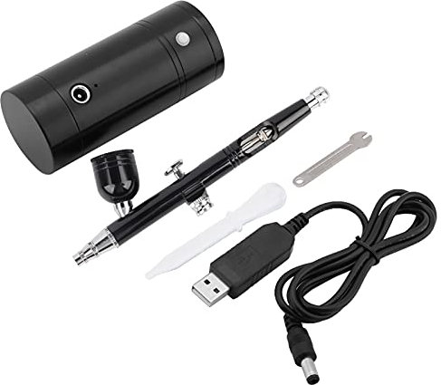 Compressor Airbrush 19X17X6 0.3mm Black Mini Air Compressor Spray Gun Airbrush Set 7cc Capacity USB Powered 8.4V
