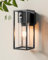EDISHINE Wandlampe Innen/Außen mit Bewegungsmelder, Wandleuchte Aluminium, IP44 wasserdicht, E27 Fassung, moderne Wandbeleuchtung für Garten, Fassade und Haustür, ohne Leuchtmittel, Schwarz