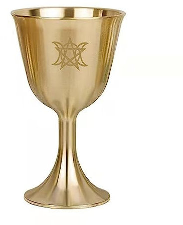 MOLKASIA Ritual Cup Kelch, vergoldetes Messing, Geschirr, Zeremonie, Wahrsagung, astrologisches Werkzeug