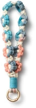 AOKSUNOVA Schlüsselanhänger Frauen Rosa-Blau Schlüsselanhänger Boho Gehäkelte Blume Schlüsselband