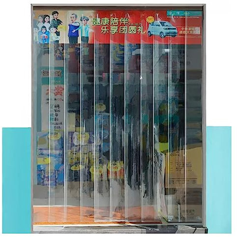 UV-beständiger PVC-Streifenvorhang – Wärmedämmung Türvorhang für Garage und Terrasse, langlebiger industrieller Kunststoff, Größe 105 x 200 cm