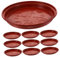 BAZEITFLOW 12piezas Bandejas Redondas para Macetas Platos para Plantas Trays para Captar Agua Bonsáis y Plantas De Interior