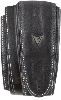 Perri’s Leathers Ltd. – Gepolsterter Ledergurt – Verstellbare Länge – Für E-Gitarren, Akustikgitarren und Bassgitarren – Schwarz – Hergestellt in Kanada
