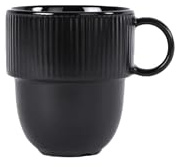 Sagaform Inka Tasse mit Henkel aus New Bone China in der Farbe Beige Pantone Schwarz, 250ml, 5018532