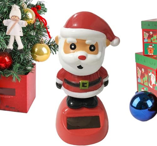Yidueace Dekoration Für Das Armaturenbrett - Solarbetriebene Auto Figuren - Auto Wackelkopf Weihnachtsmann Statue - für Feiertag Geburtstag Zuhause Party Innenraum LKW SUV Frauen