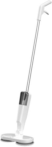 SIXRUN Elektrischer Mopp, Wiederaufladbar, Leicht, Kabellos, Elektrischer Mopp für Holzfliesenböden, Leise und Flexible Reinigung für Alle Altersgruppen, Metall/Schwarz/44,2 X 11,3 X 5,5 Zoll (White)